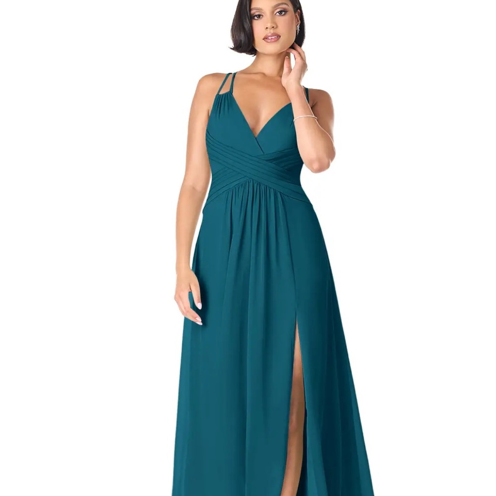 Azazie Ink Blue Evening Gown